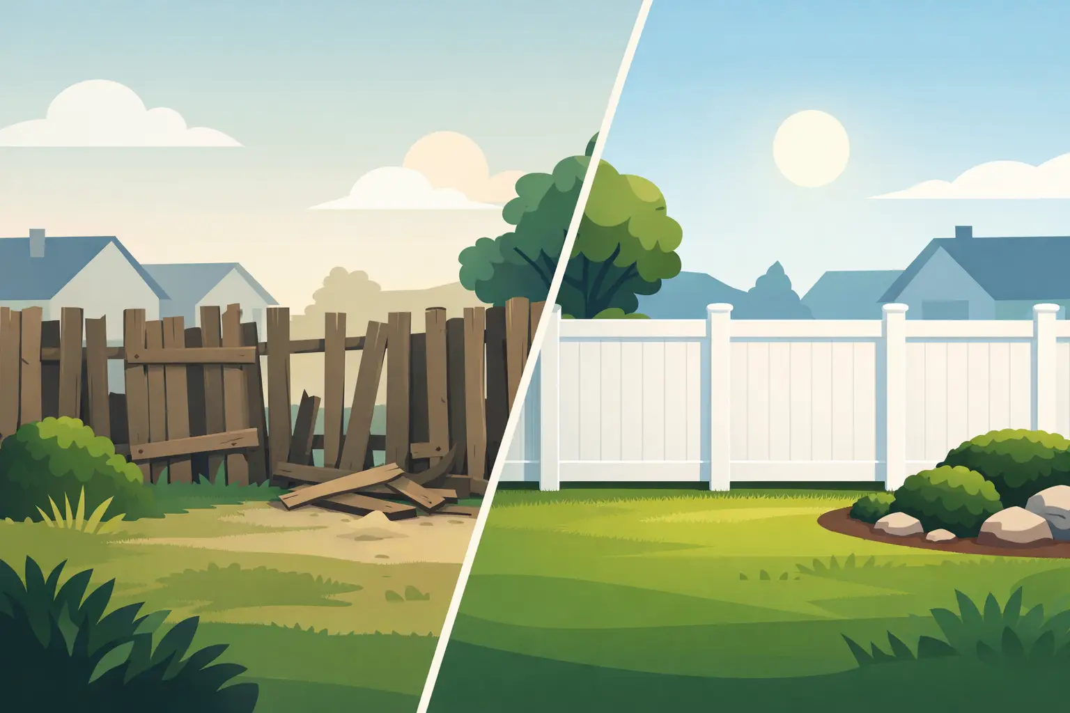 Fence Replacement Before and After Results