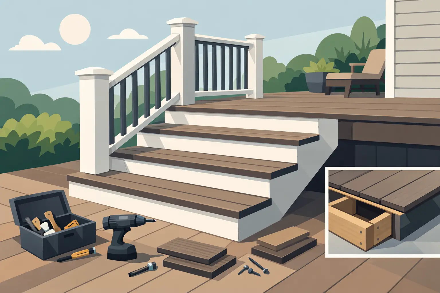 How to Build Deck Stairs With Composite Decking
