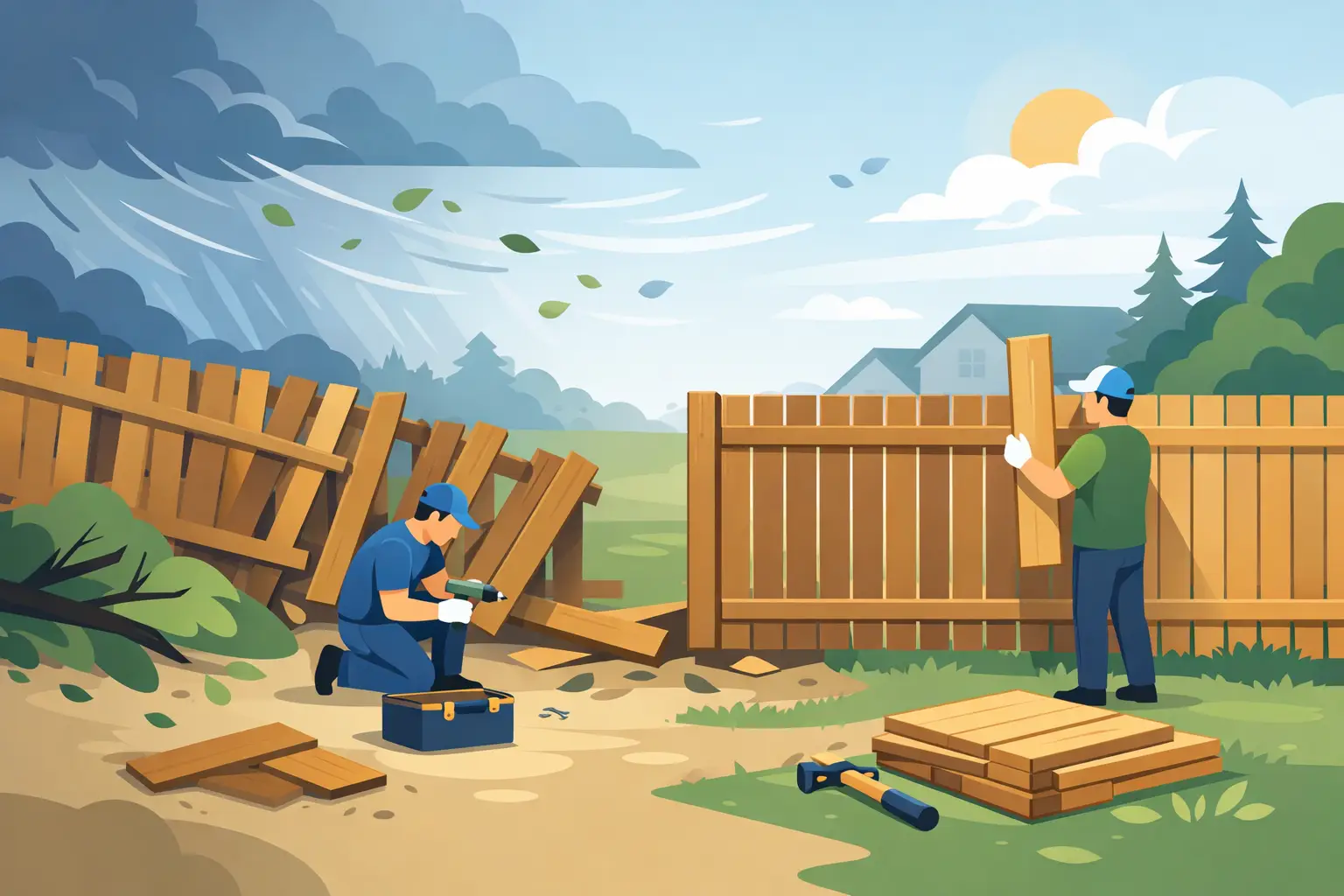 How to Repair Fence Storm Damage After High Winds