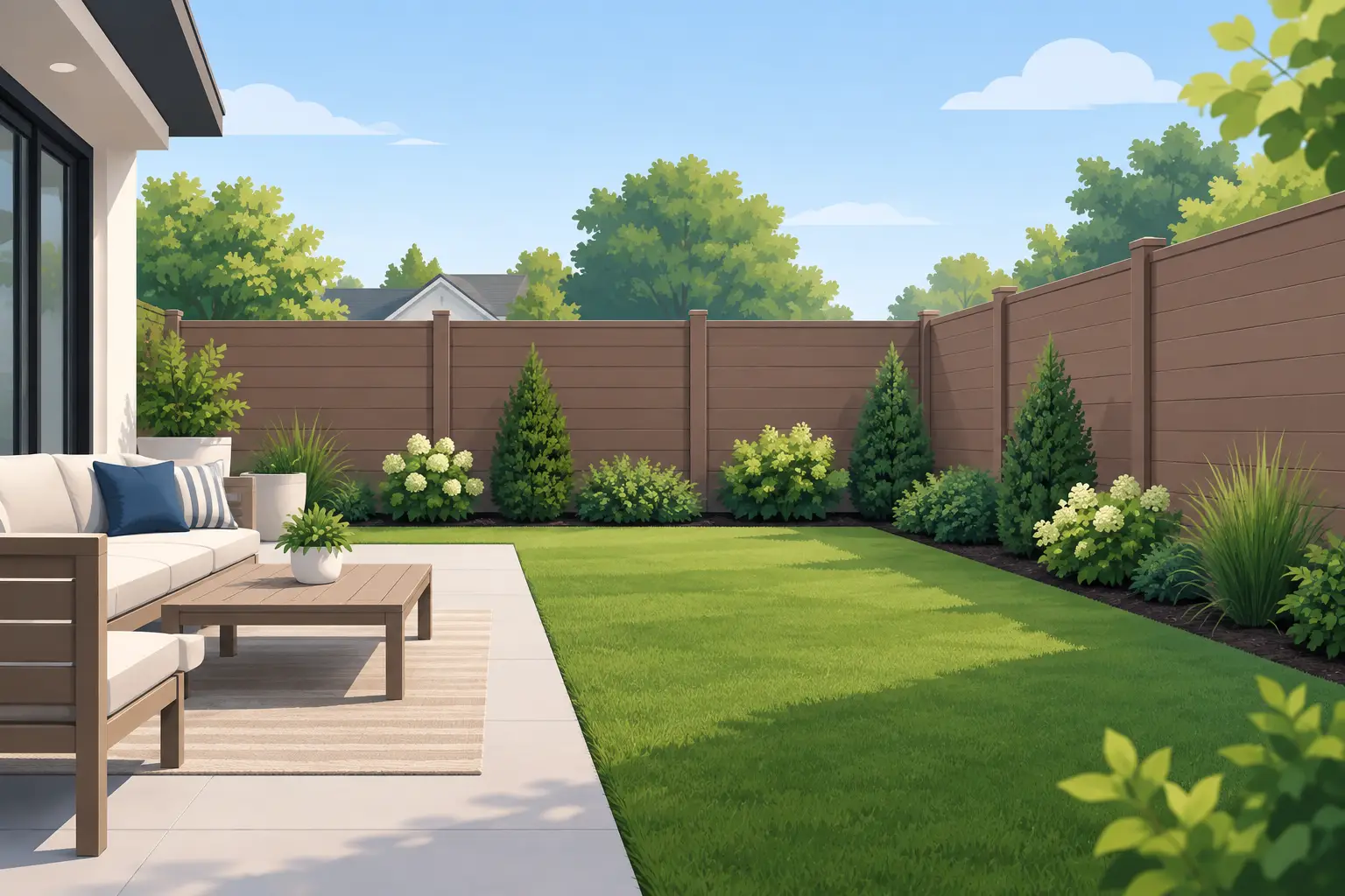 Privacy Fence Backyard Example Ideas for Homes