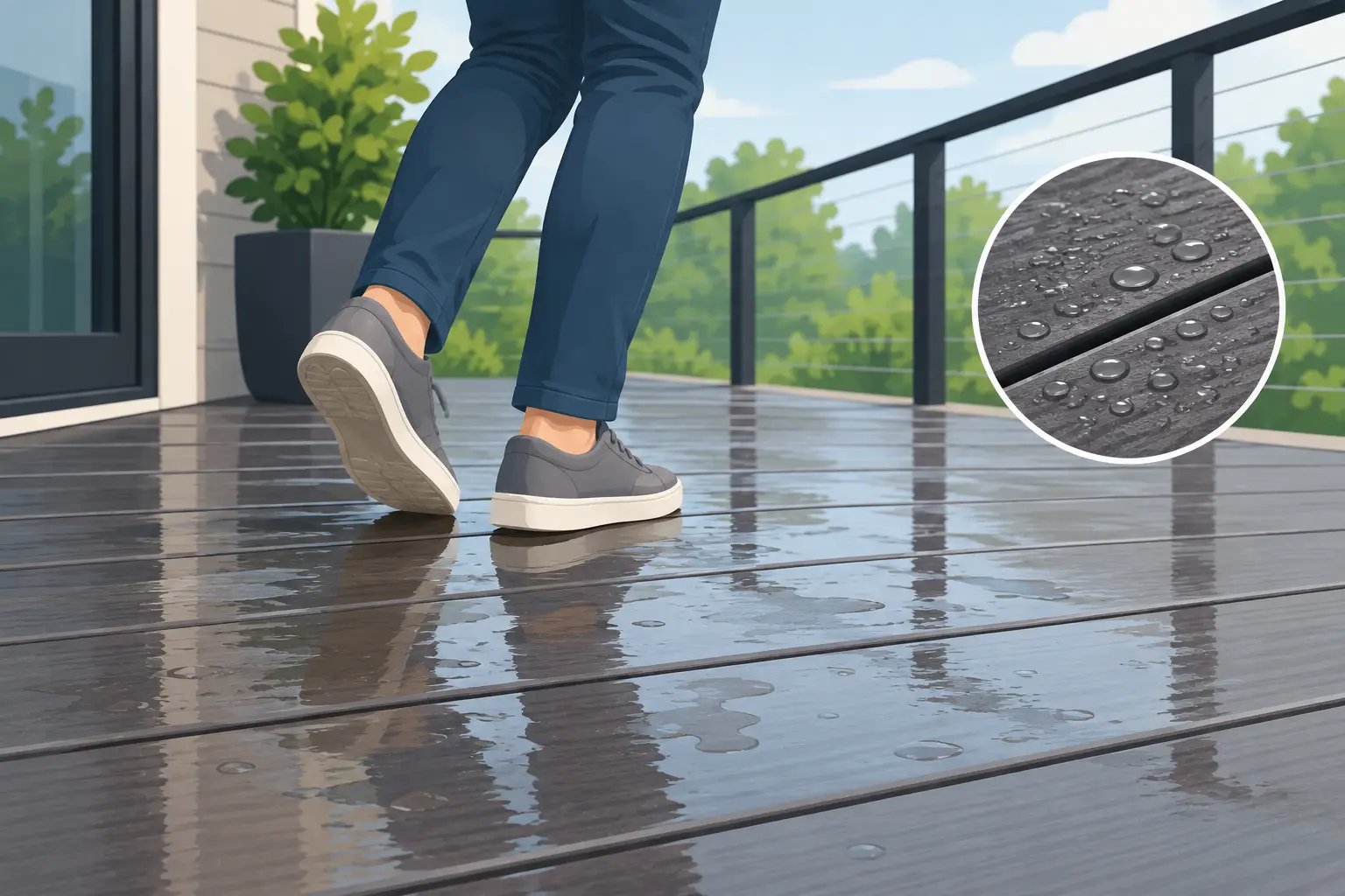 Why Is Your Composite Deck Slippery After Rain?